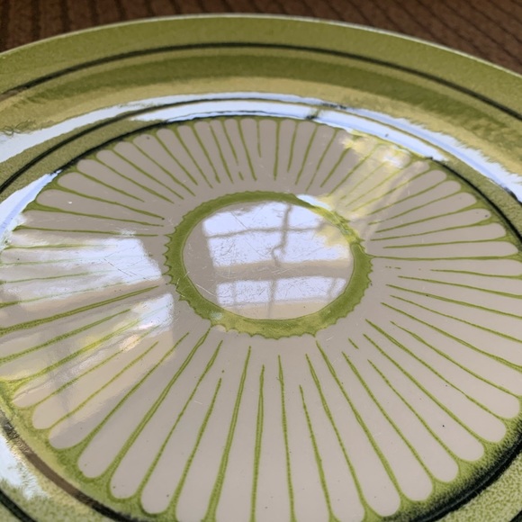 Vtg MCM Taylor Ironstone Green Span Dish - Picture 10 of 11